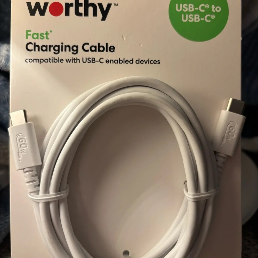 USB-C to USB-C Fast Charging Cable‎ - White